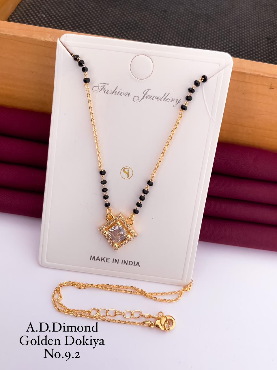 6 AD Golden Diamond Dokiya Mangalsutra Wholesale Shop In Surat
